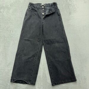 Levi's Jeans Womens 27 Black Mile High Cropped Wide Leg Button Fly Denim Pants